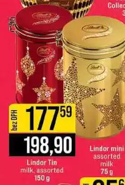 Jip Lindor Tin milk, assorted 150 g nabídka