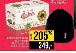 Jip Budějovický Budvar světlý ležák 33 světlý ležák 6x0,5l+ čepice nabídka