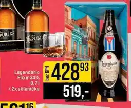 Jip Legendario Elixir 34% 0,7l + 2x sklenička nabídka