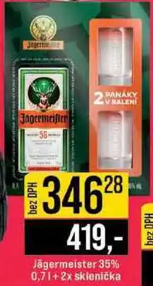 Jip Jägermeister 35% 0,7l+2x sklenička nabídka