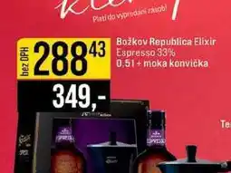 Jip Božkov Republica Elixir 43 Espresso 33% 0.5l+ moka konvička nabídka