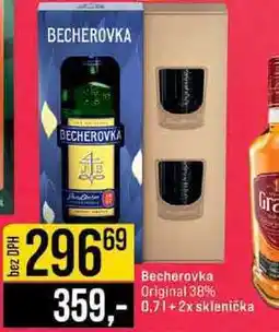 Jip Becherovka Original 38% 0.7l+2x sklenička nabídka