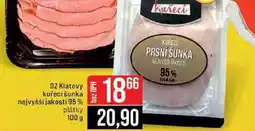 Jip DZ Klatovy kuřecí šunka nejvyšší jakosti 95% plátky 100 g nabídka