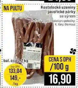 Jip Kostelecké uzeniny javořické párky se sýrem 100g nabídka