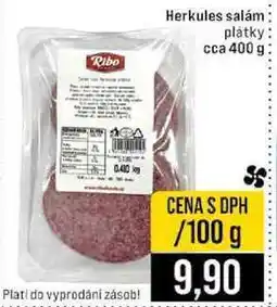 Jip Herkules salám plátky cca 400 g 100g nabídka