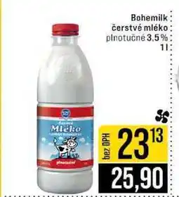 Jip Bohemilk čerstvé mléko plnotučné 3,5% 1l nabídka
