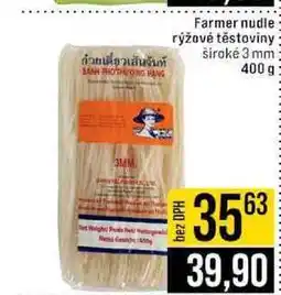 Jip Farmer nudle rýžové těstoviny široké 3 mm 400 g nabídka