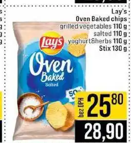 Jip Lay's Oven Baked chips grilled vegetables 110 g salted 110 g Lays yoghurt herbs 110 g Stix 130 g nabídka