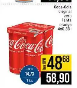 Jip Coca-Cola original zero Fanta orange 4x0,33l nabídka