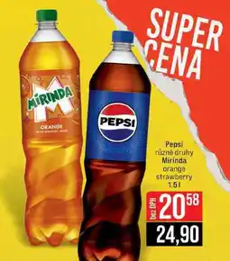 Jip Pepsi různé druhy Mirinda orange strawberry 1,5l nabídka