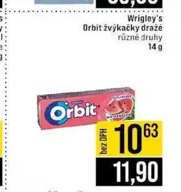 Jip Wrigley's Orbit žvýkačky draže různé druhy 14 g nabídka