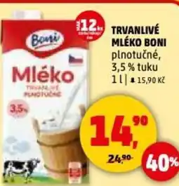 Penny Market Trvanlivé mléko boni plnotučné nabídka