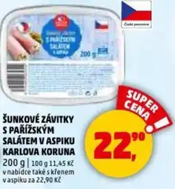Penny Market Šunkové závitky s pařížským salátem v aspiku karlova koruna nabídka