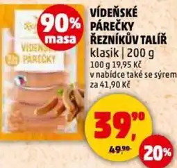 Penny Market Vídeňské párečky řezníkův talíř klasik nabídka