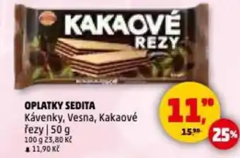 Penny Market Oplatky sedita kávenky, vesna, kakaové řezy nabídka