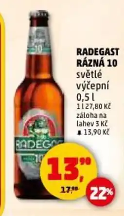 Penny Market Radegast rázná 10 světlé výčepní nabídka