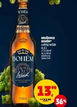 Penny Market Krušovice bohém světlý ležák nabídka