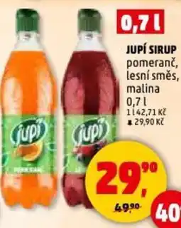 Penny Market Jupí sirup pomeranč, lesní směs, malina nabídka