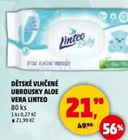 Penny Market Dětské vlhčené ubrousky aloe vera linteo nabídka