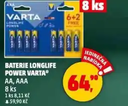 Penny Market Baterie longlife power varta АА, ААА nabídka