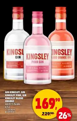 Penny Market Gin kingsley, gin kingsley pink, gin kingsley blood orange nabídka