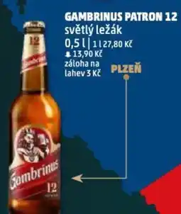 Penny Market Gambrinus patron 12 světlý ležák nabídka