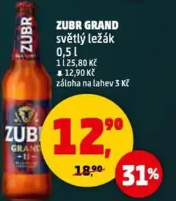 Penny Market Zubr grand světlý ležák nabídka