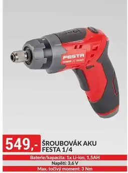 Baumax Šroubovák aku festa 1/4 nabídka