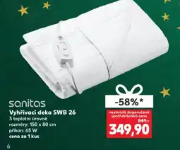 Kaufland Sanitas Vyhřívací deka SWB 26 nabídka