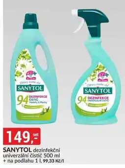 Baumax Sanytol dezinfekční univerzální čistič + na podlahu nabídka
