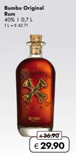 TRAVEL FREE Bumbu Original Rum 40% nabídka