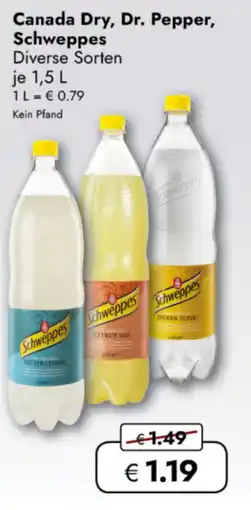 TRAVEL FREE Canada Dry, Dr. Pepper, Schweppes nabídka