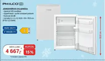 PHILCO Jednodveřová chladnička