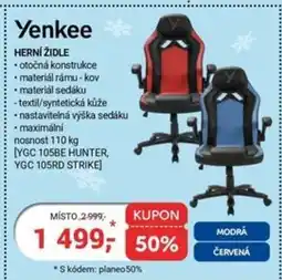 Planeo Elektro Yenkee Herní židle nabídka