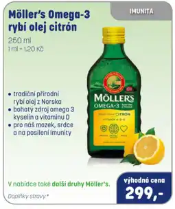 PharmaPoint Möller's Omega-3 rybí olej citrón nabídka