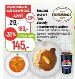 Globus Smažený vepřový řízek z kotlety s bramborovým salátem nabídka
