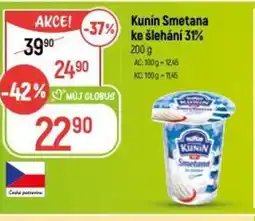 Globus Kunín Smetana ke šlehání 31% nabídka