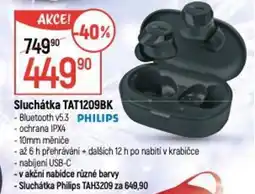 Globus PHILIPS Sluchátka TAT1209BK nabídka