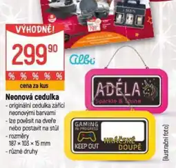 Globus Neonová cedulka nabídka