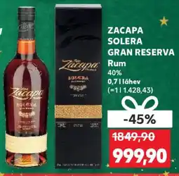 Kaufland ZACAPA SOLERA Gran reserva Rum nabídka