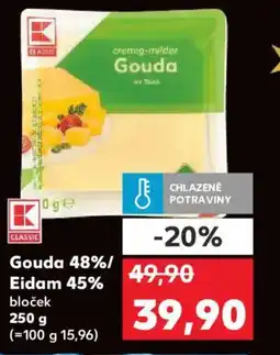 Kaufland Gouda 48%/ Eidam 45% nabídka