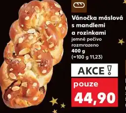Kaufland Vánočka máslová s mandlemi a rozinkami nabídka