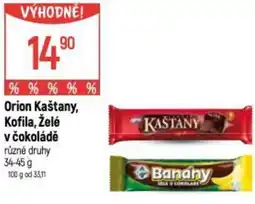 Globus Orion Kaštany, Kofila, Želé v čokoládě nabídka
