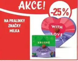 Globus Na pralinky značky Milka nabídka