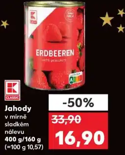 Kaufland Jahody v mírně sladkém nalevu nabídka