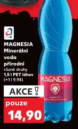 Kaufland MAGNESIA Minerální voda přírodní nabídka