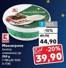 Kaufland Mascarpone čerstvý smetanový sýr nabídka