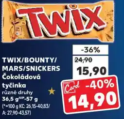 Kaufland TWIX/BOUNTY/ MARS/SNICKERS Čokoládová tyčinka nabídka