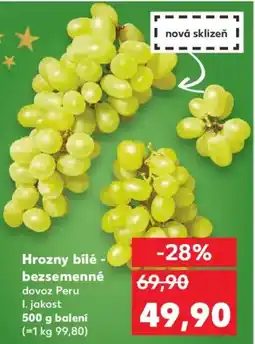 Kaufland Hrozny bílé - bezsemenné nabídka