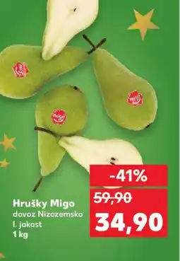 Kaufland Hrušky Migo dovoz Nizozemsko nabídka